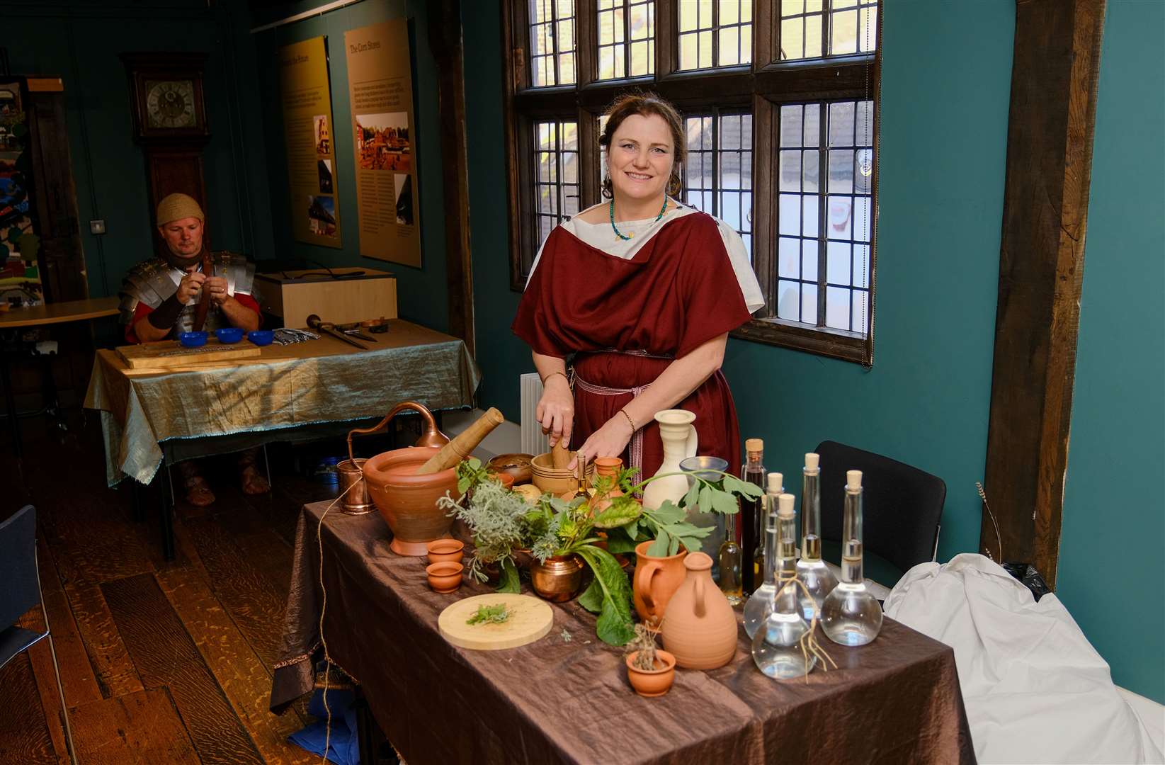 Jo Hobbs with different types of medicines