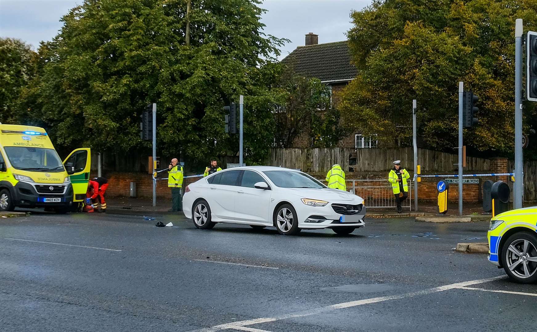 Car crash on A4 in Newbury