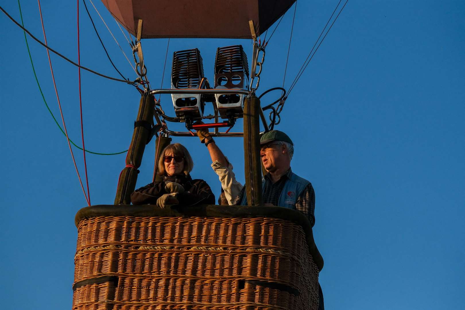 The early morning balloon ascent at the Berkshire Balloon Fiesta