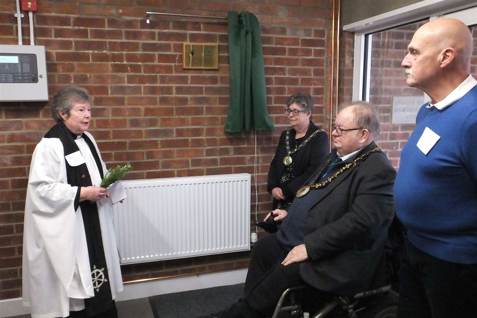 Rev Cathy Pynn blessing the new hall