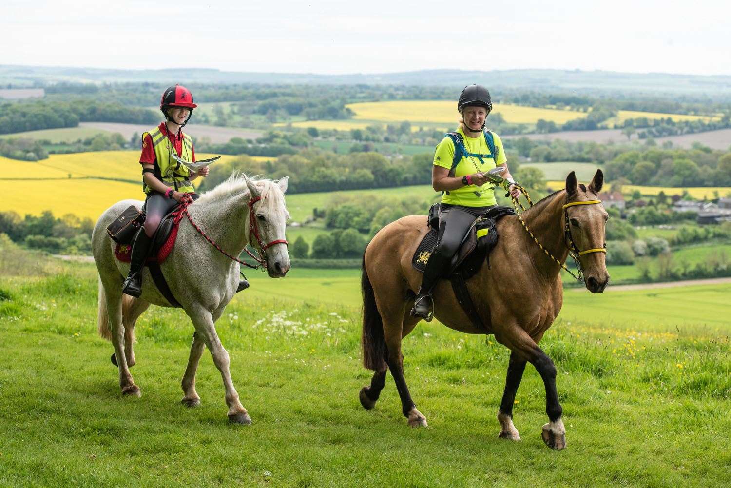 Kirsty (right) and Eleanor riding out. Pic: Sarah-Jane Bullock