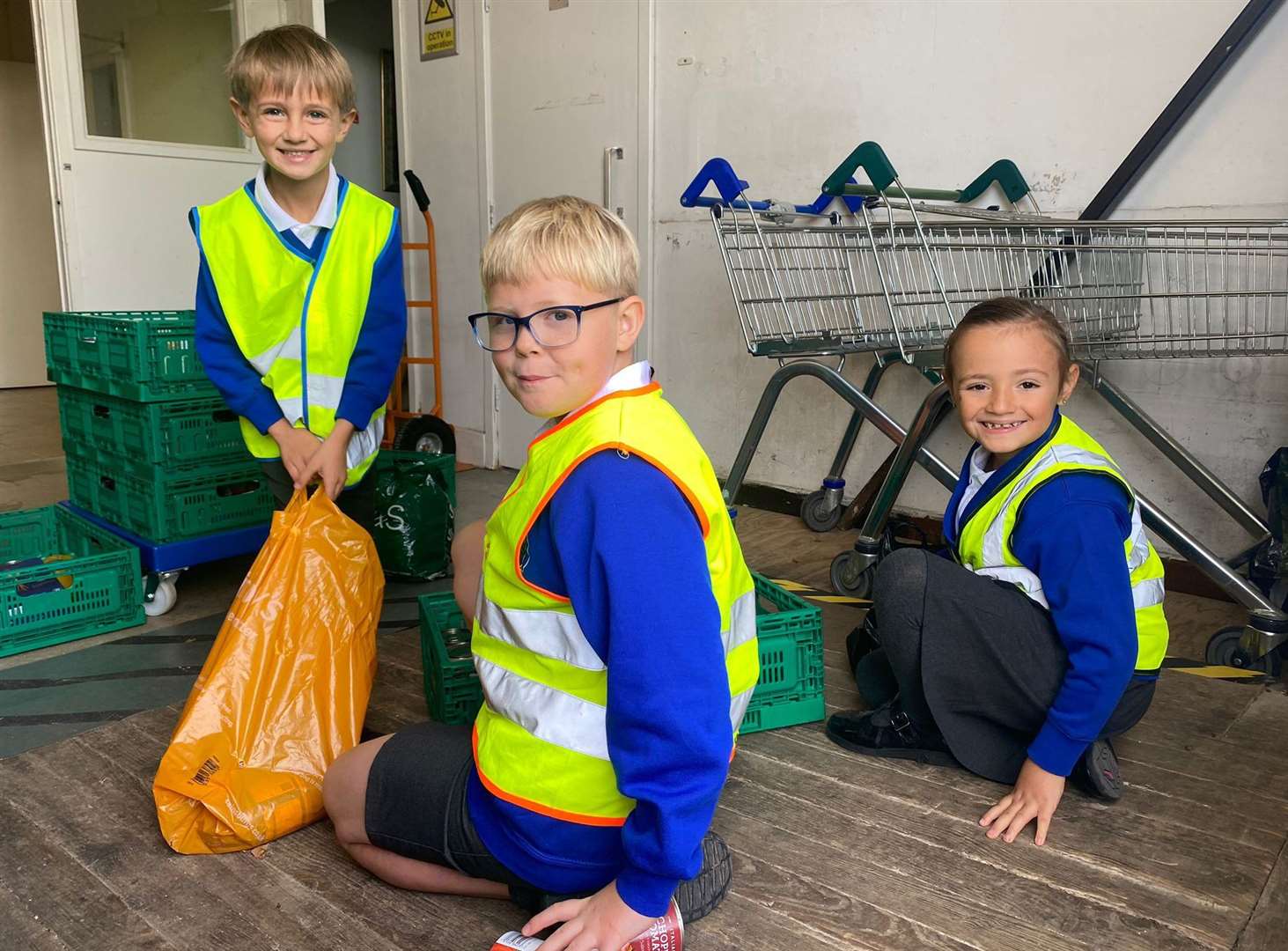 Bradfield pupils during their visit to West Berks Food Bank