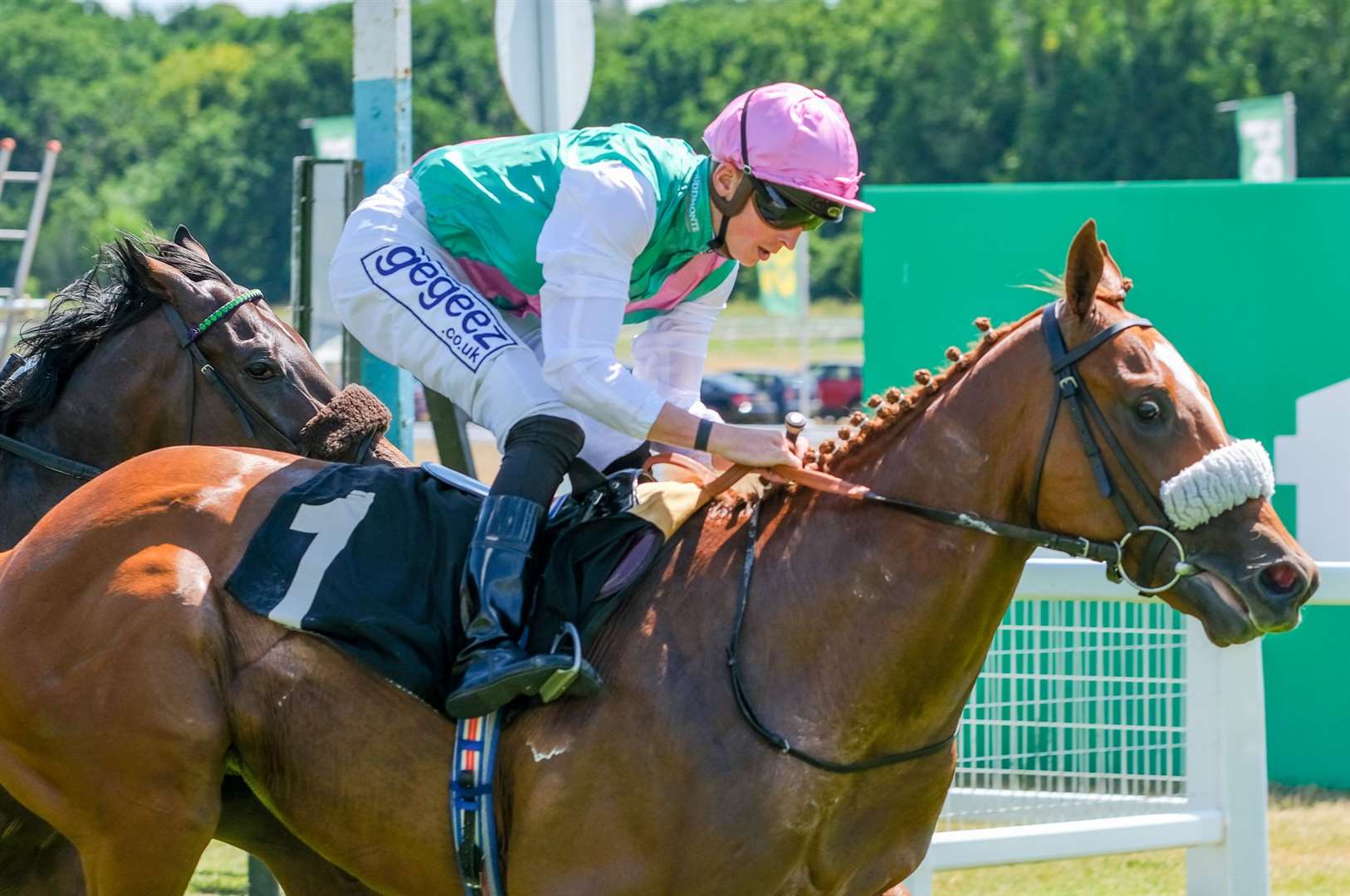 Chaldean winning on his second start at Newbury. Picture by Phil Cannings