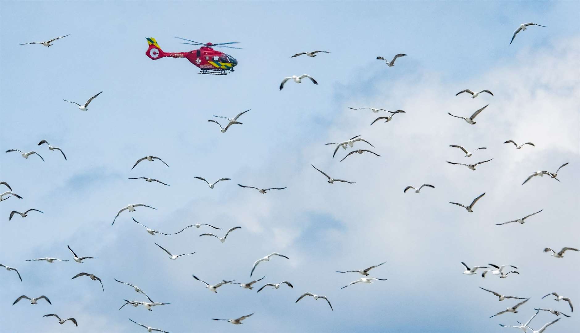 Thames Valley Air Ambulance over Newbury