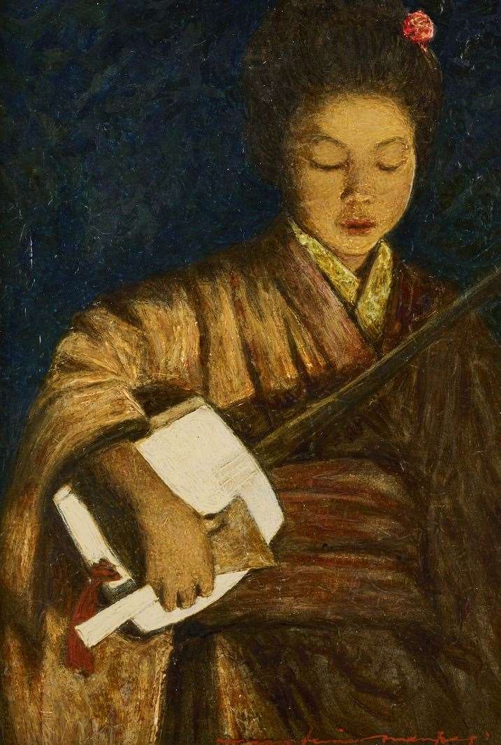 Geisha Playing the Shamisen by Mortimer Menpes (1855-1938) Estimate £2,500 - £3,500 (lot 6)