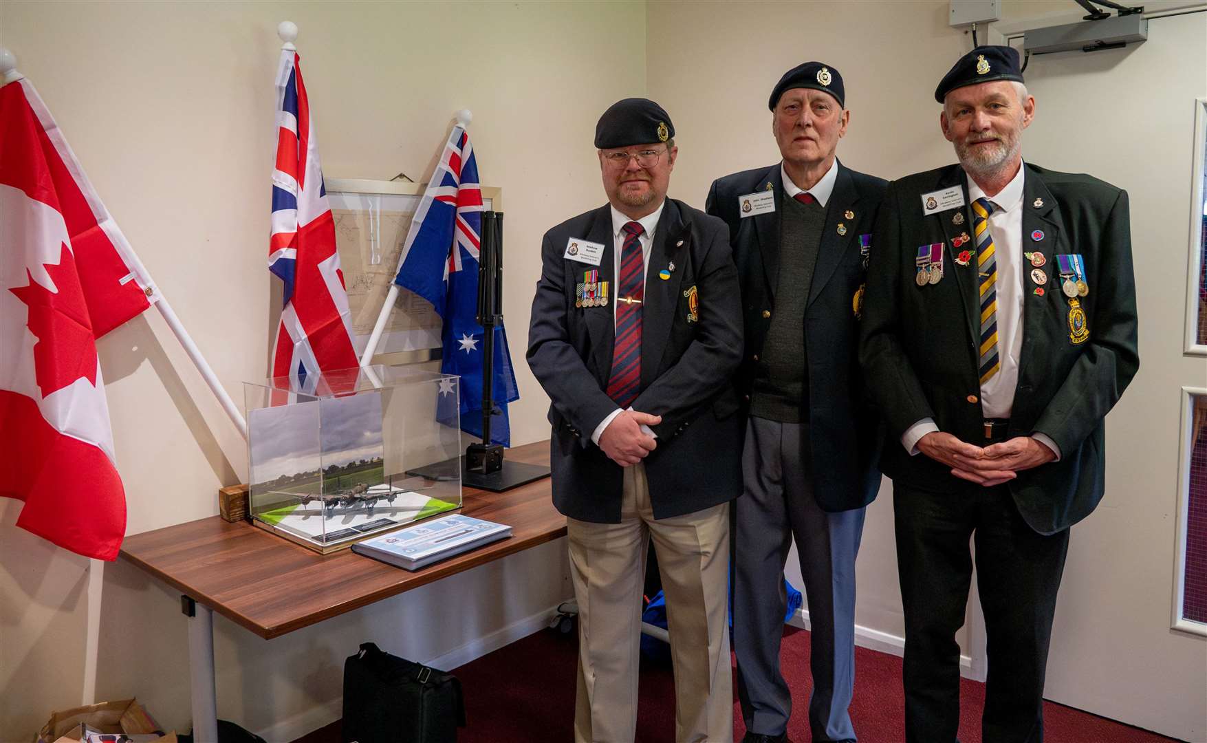Mathew Burdett, John Shepherd and Kevin Farrington from the Medway Veteran’s Modelling Club. Credit: USAF Staff Sgt Jessica Avallone