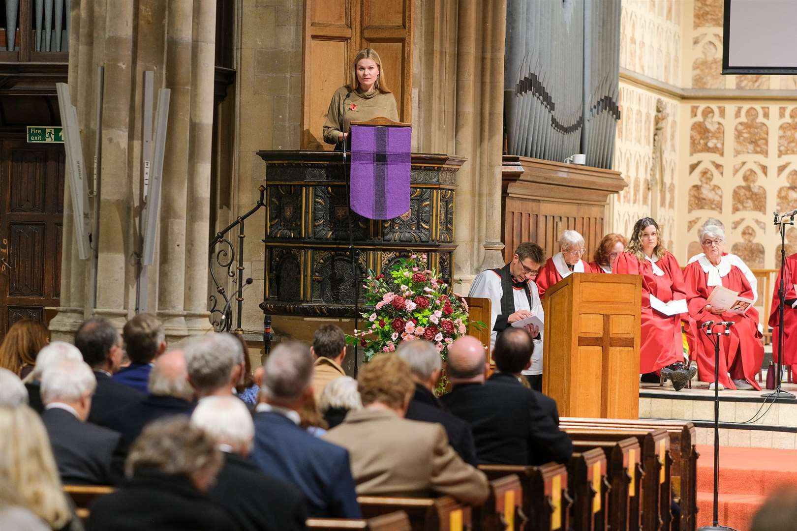 Laura Farris, Newbury MP, gave a reading at the service