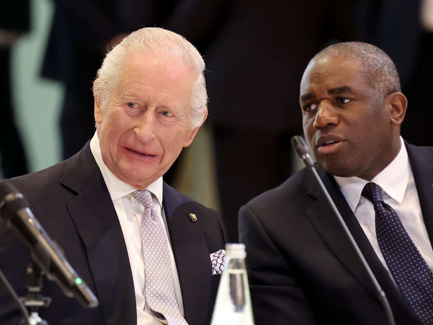 The King with Foreign Secretary David Lammy to hear about discussions from a Clean Power for Growth Roundtable (Chris Jackson/PA)
