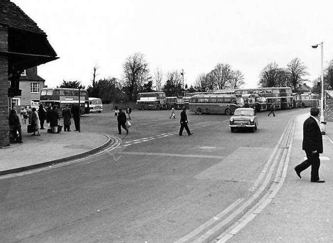 The bus station in Newbury's Wharf in the 1960s
