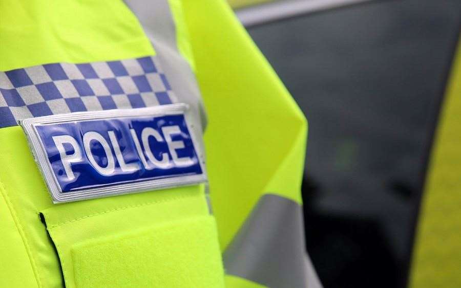 Nottinghamshire Police officer high-vis. Stock.