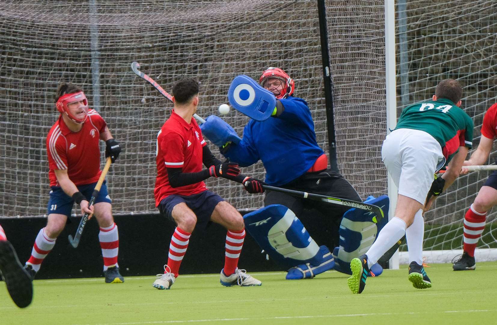 A sensational save as the men's second team take on Windsor. All pictures by Phil Cannings