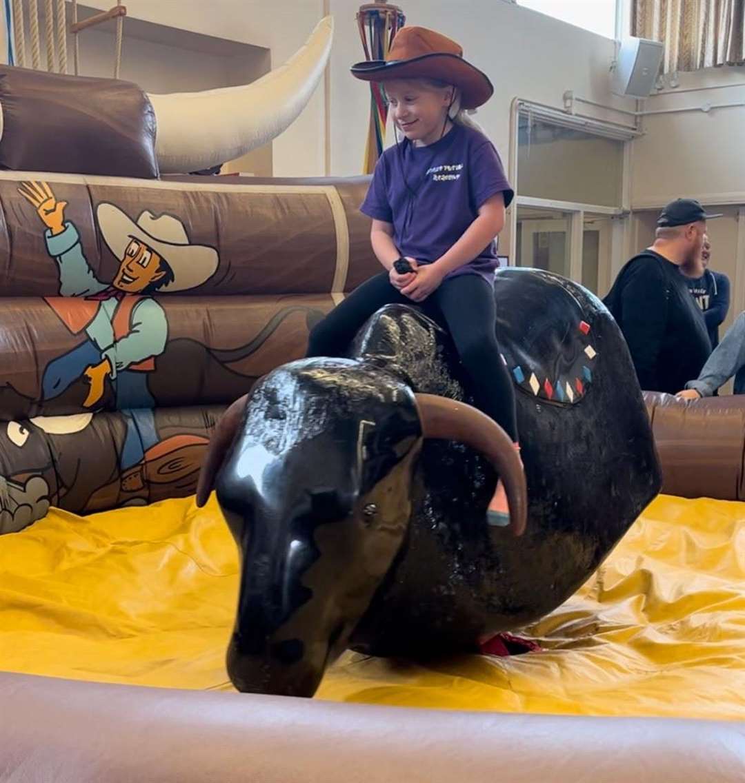 The bucking broncho went down a blast