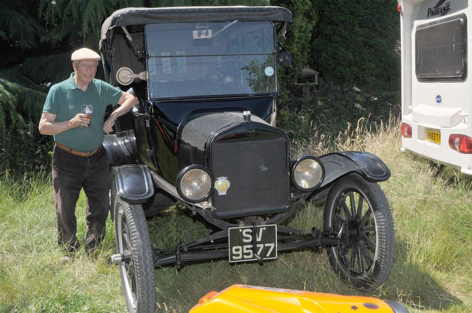 Peter Bosley with his 102-year-old Model T Ford, picture Geoff Fletcher