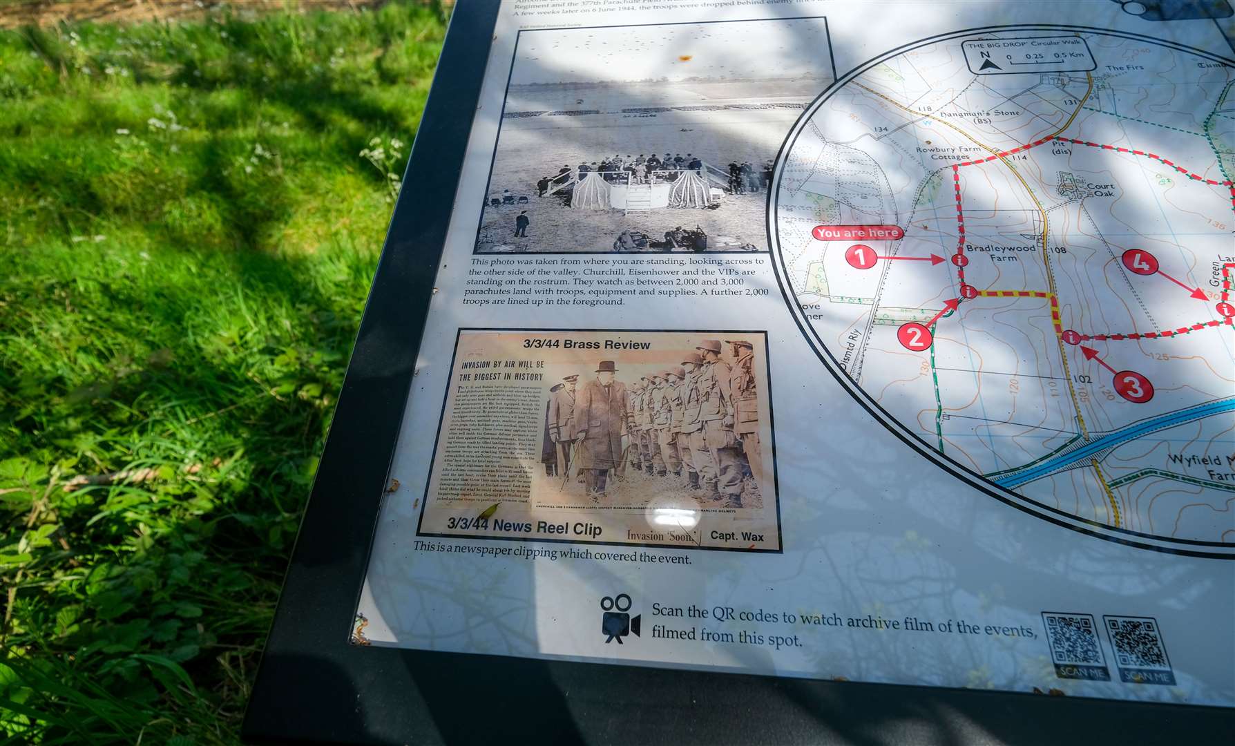 Information panel commemorating 'The Big Drop'