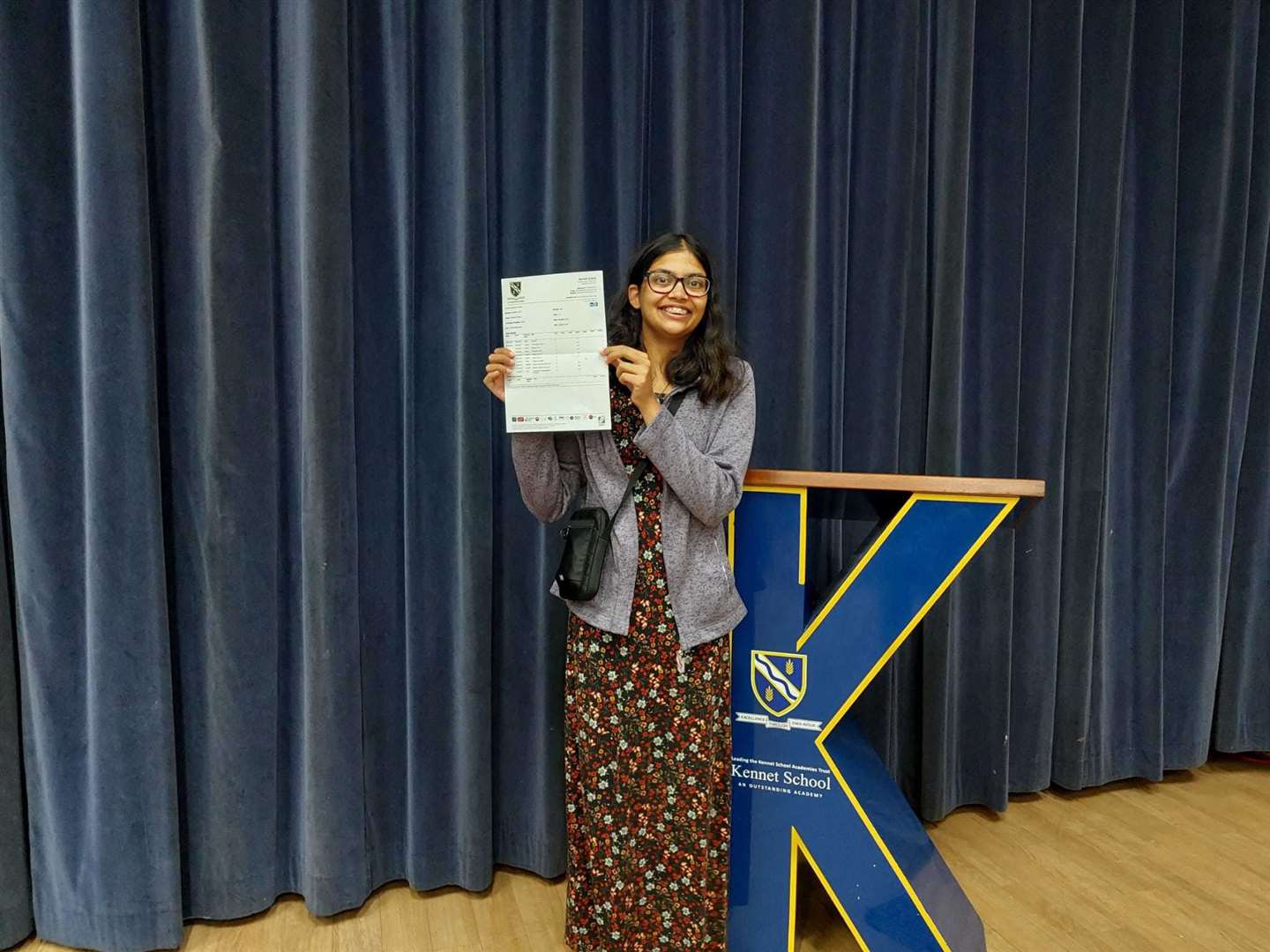 Maryam Putwa at Kennet School GCSE's results day