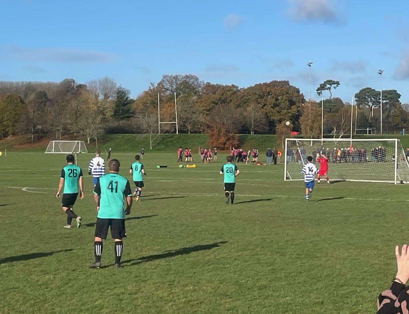 Action from The Crickets AFC vs Diamond FC in Newbury Sunday League