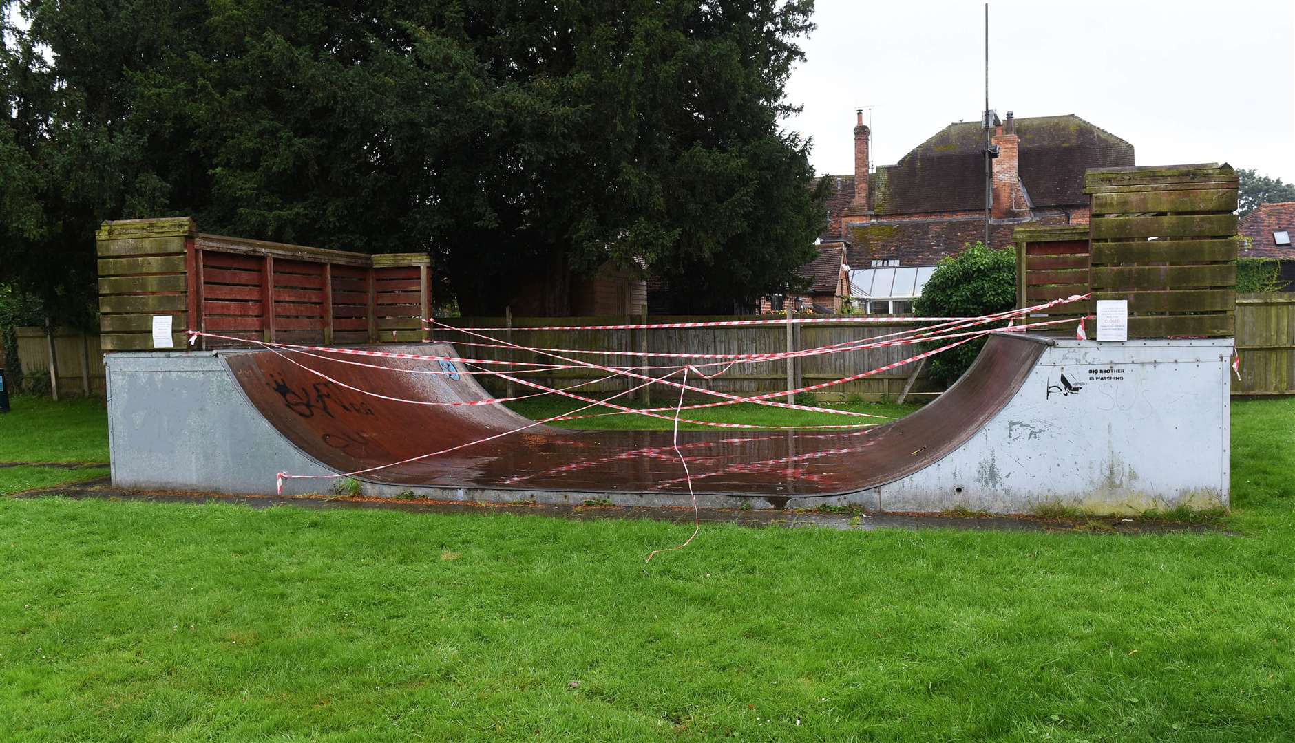 The skate ramp, currently closed.