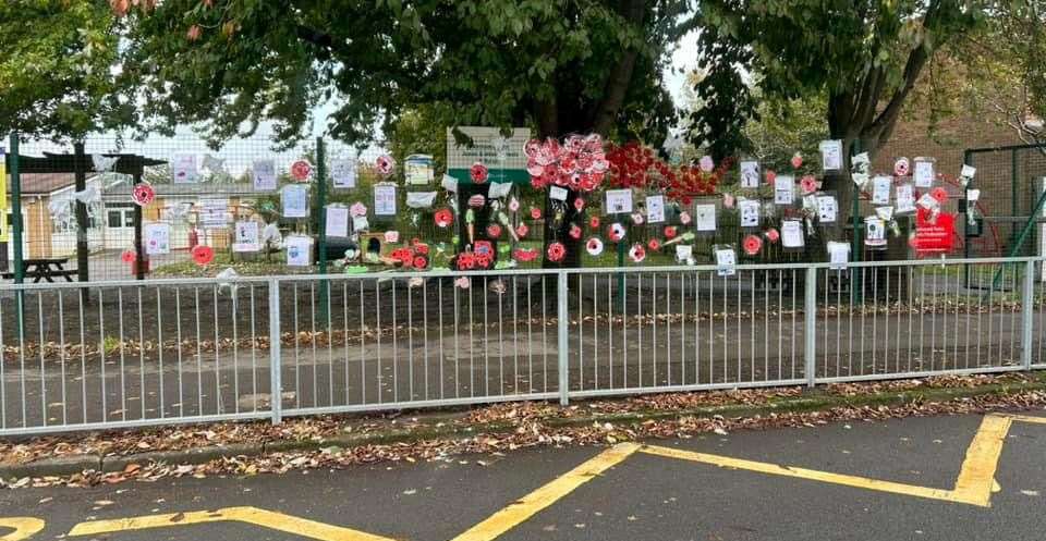 Remembrance display in Tilehurst