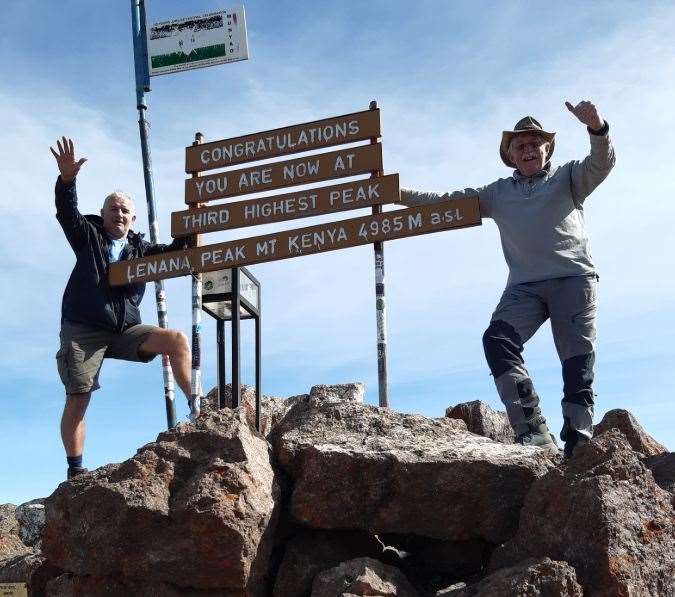 Geordie Taylor (right) and his trekking companion Kevin Zambezi