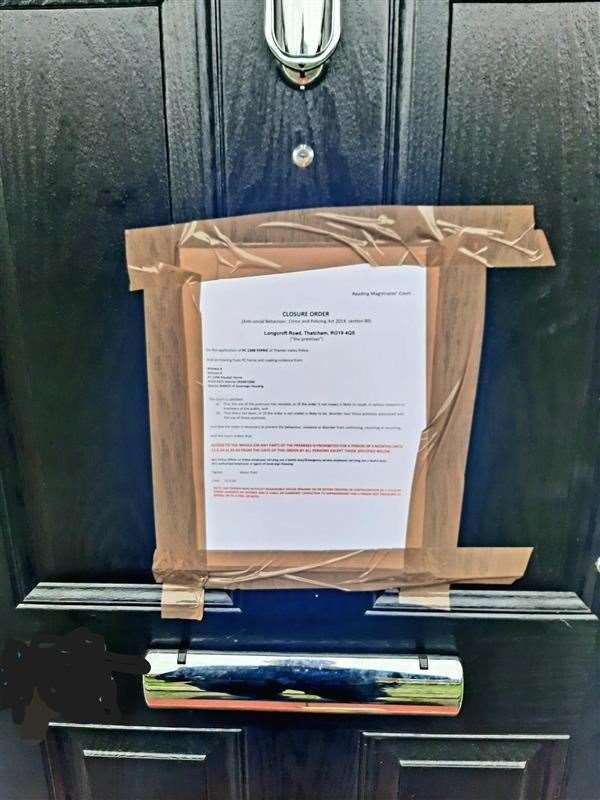 Police have issued a full closure order on a property in Longcroft Road, Thatcham due to persistent anti-social behaviour