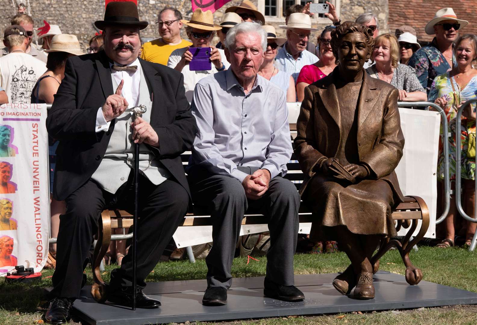 Poirot, grandson Mathew Prichard [right] Pic: Stuart Emmerson for Wallingford Town Council