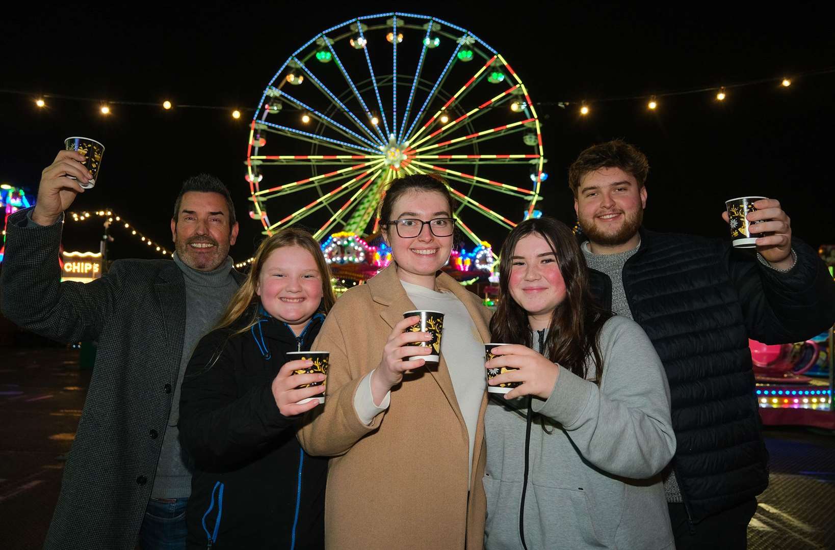 The Great Chrsitmas Carnival - Hot Chocolate time - Kevin Porter, Violet Porter age 11, Phebie Porter, Lily Porter age 13 and Joseph Porter. (60950028)