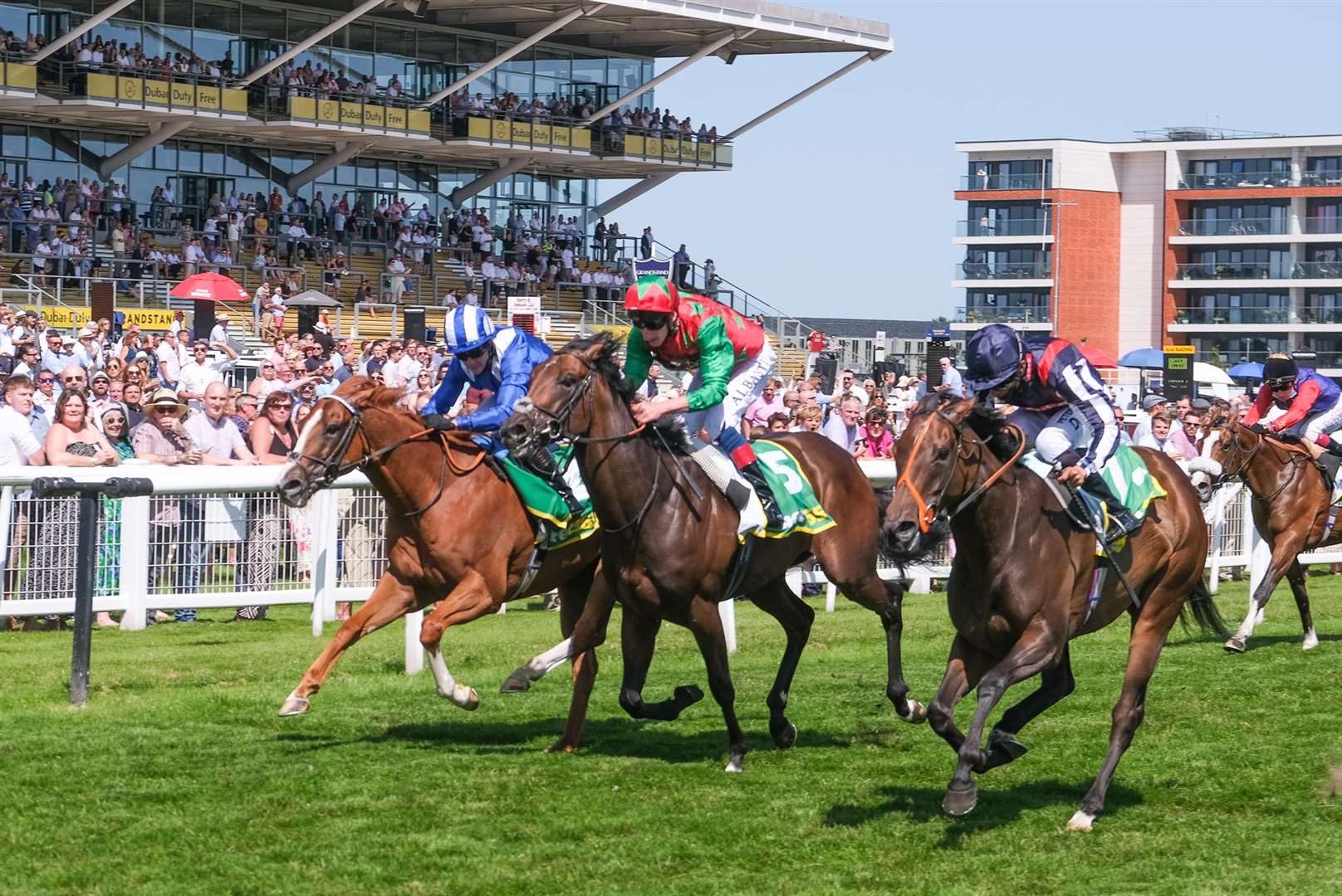 Happy Romance wins the Hackwood Stakes
