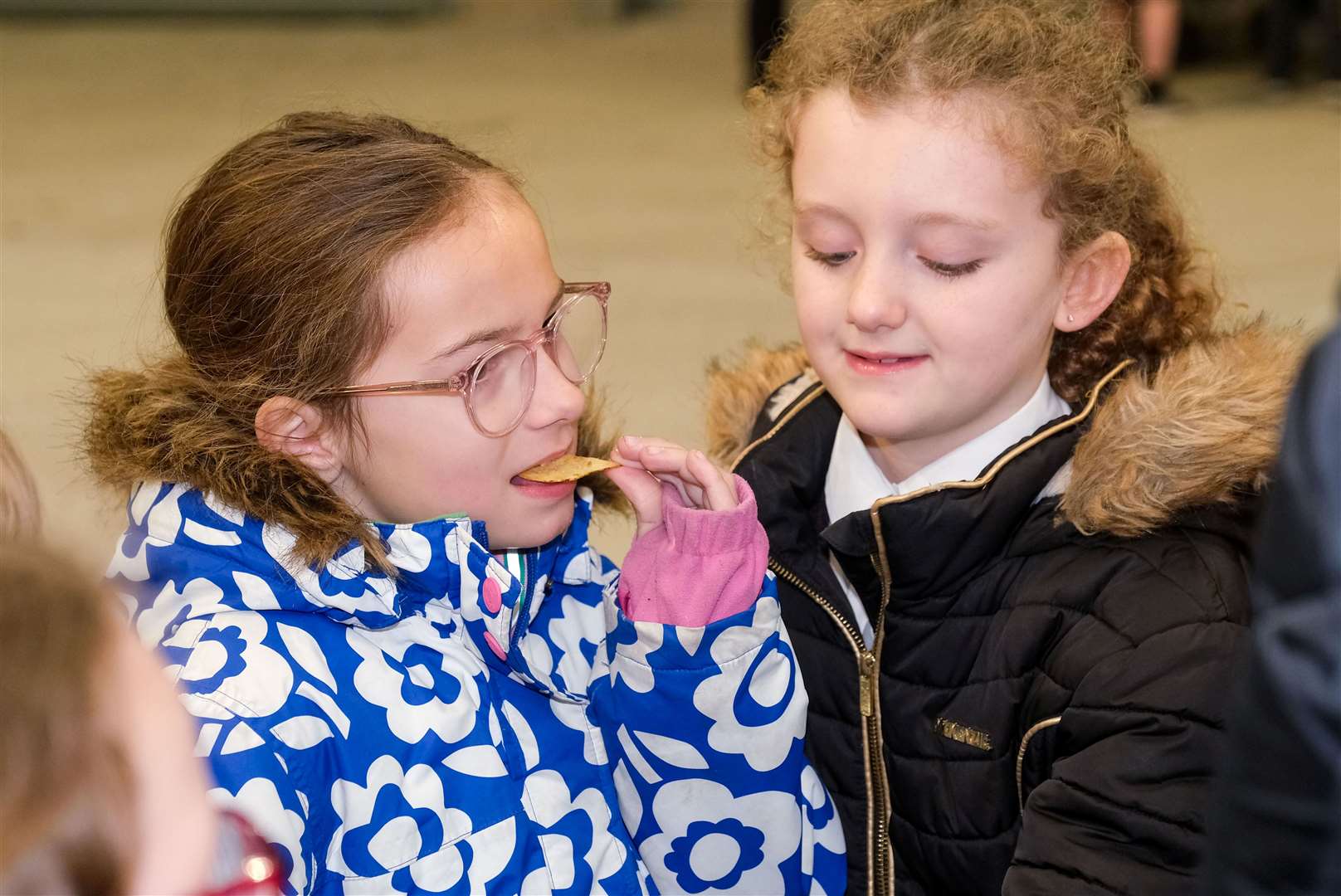 Robert Sandilands Primary School pupils tasting crisps