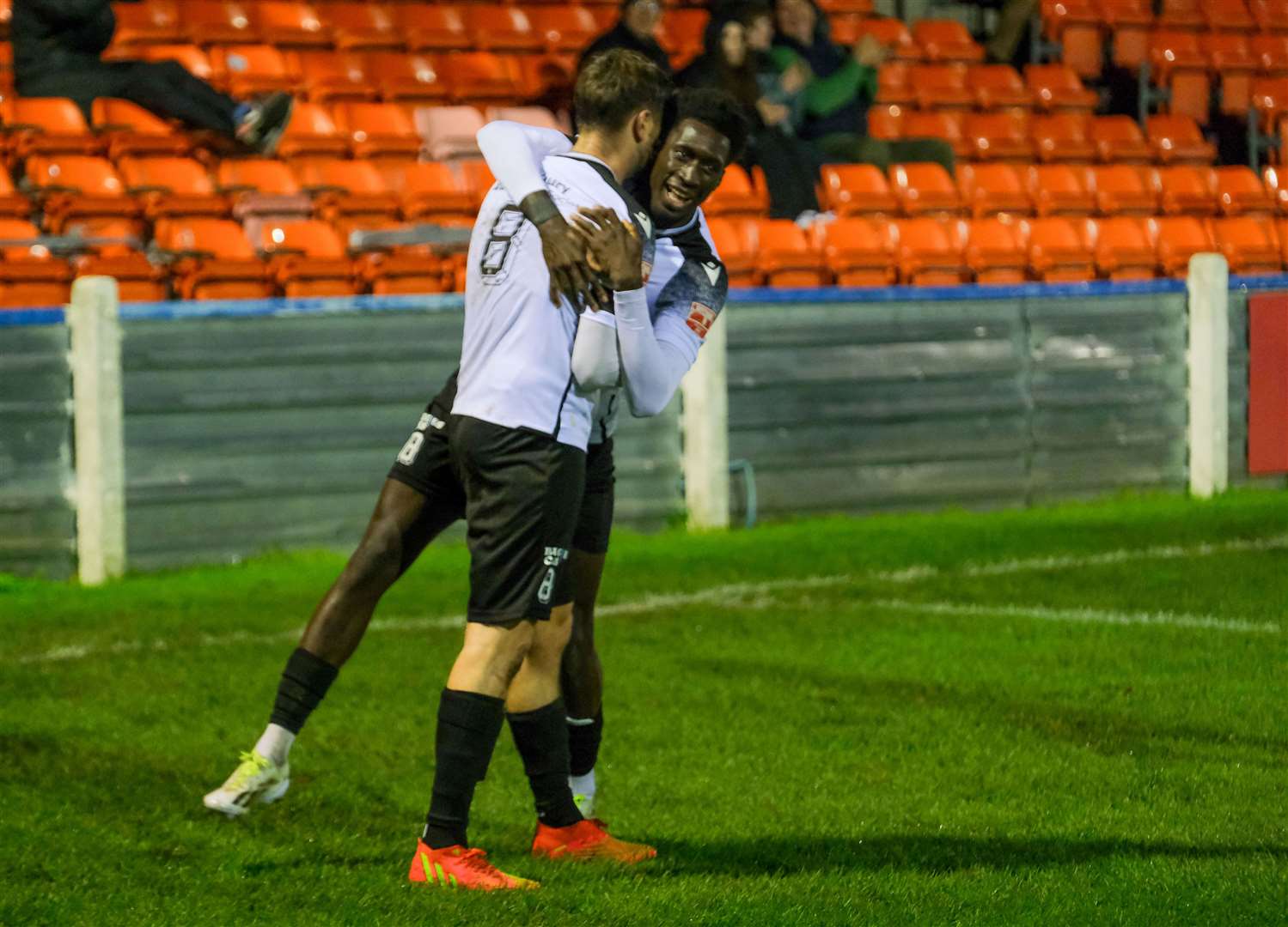 Brad Hooper and Adulai Sambu celebrate the opening goal