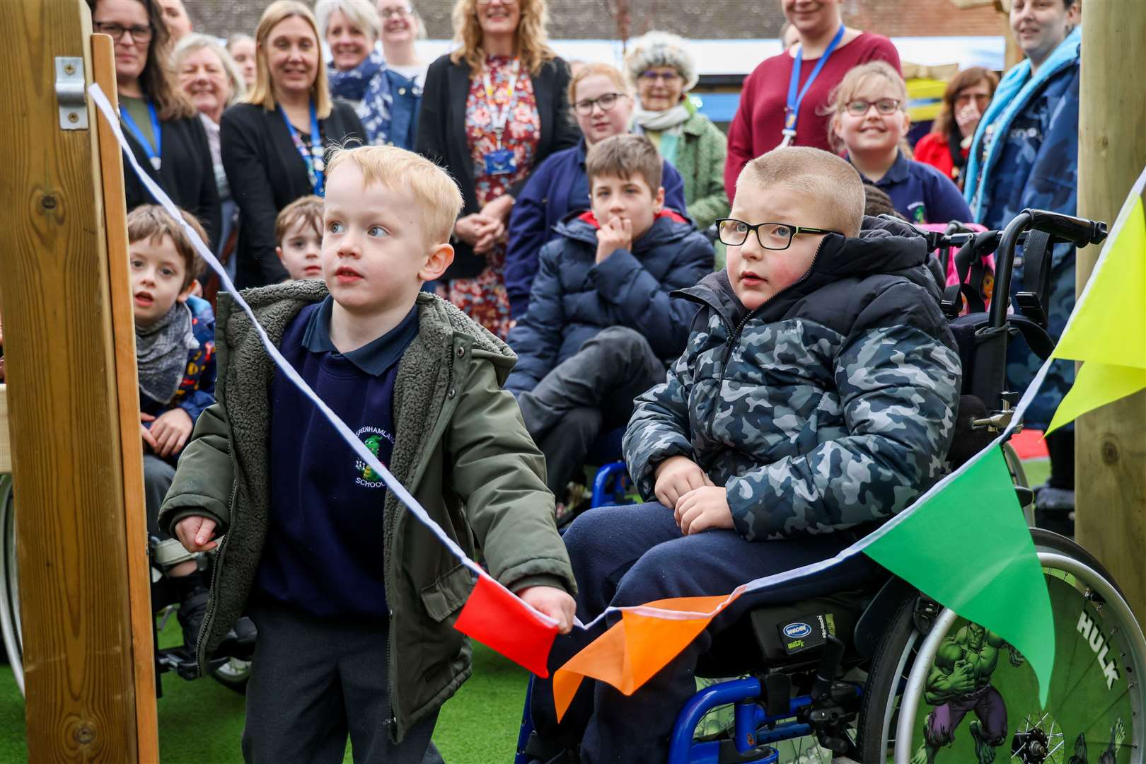 Speenhamland School - Keevill oudoor space opened by pupils and Andy Stevenson