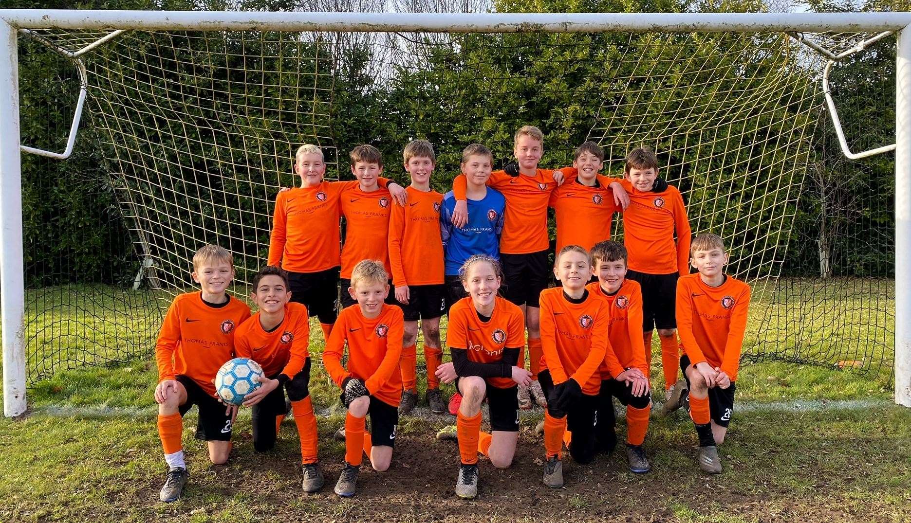 Isla with the Newbury District PSFA Boys' Team, picture: Sharyn Ladds