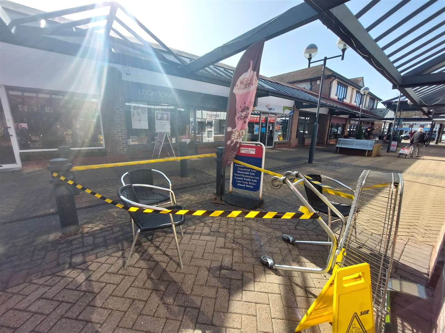 The area has been taped off