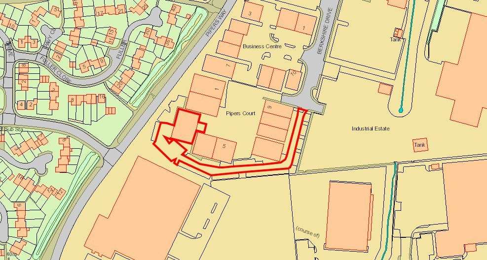 Site of the proposed expansion at Unit 3, Pipers Court, Berkshire Drive