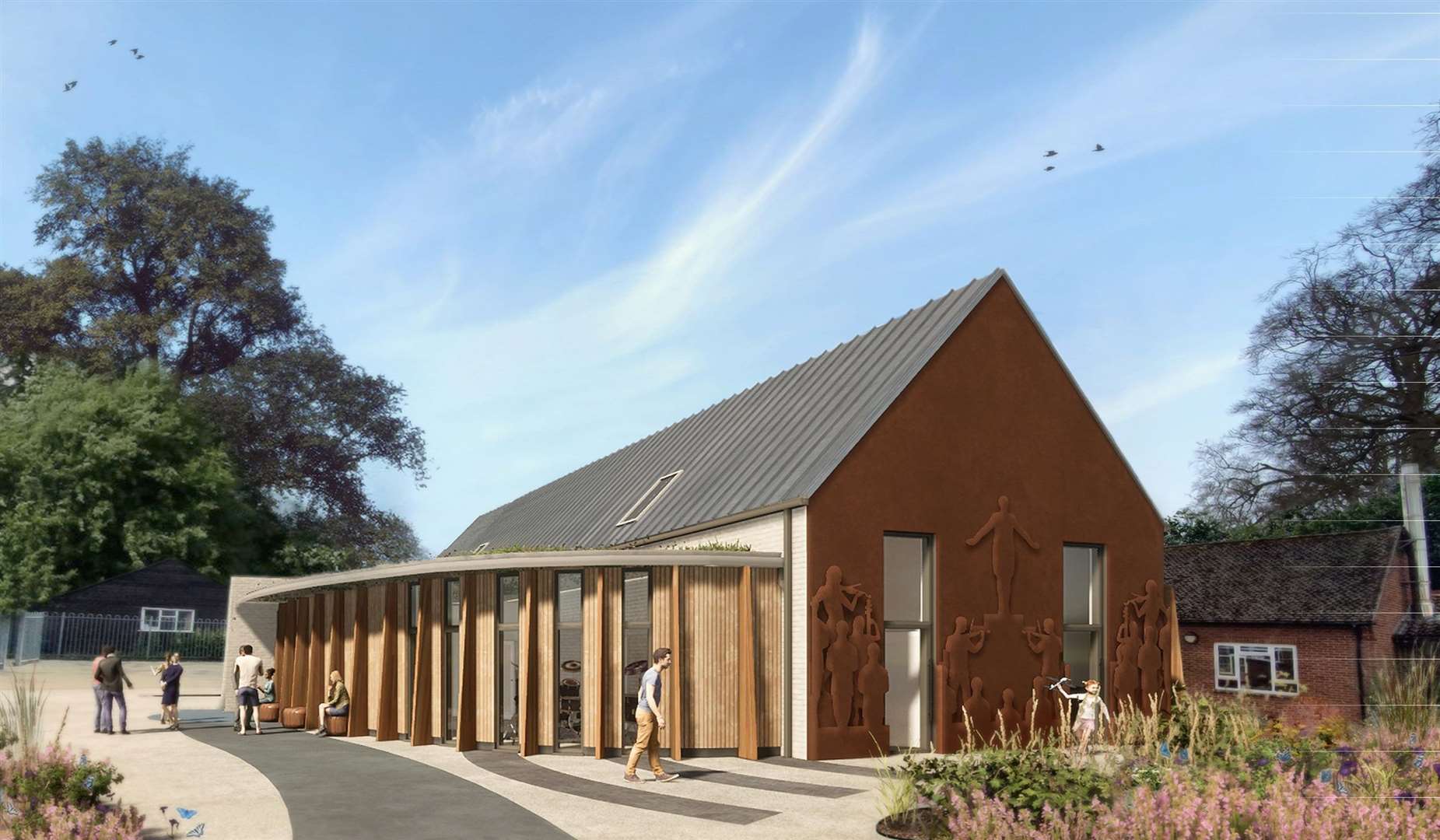 3-D designs for proposed new arts centre at Prior's Court, Hermitage
