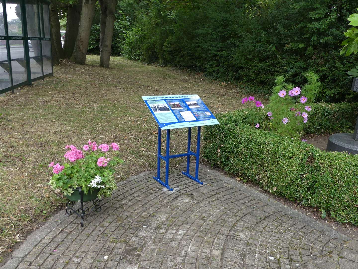 The new information board next to the memorial garden. (51672864)