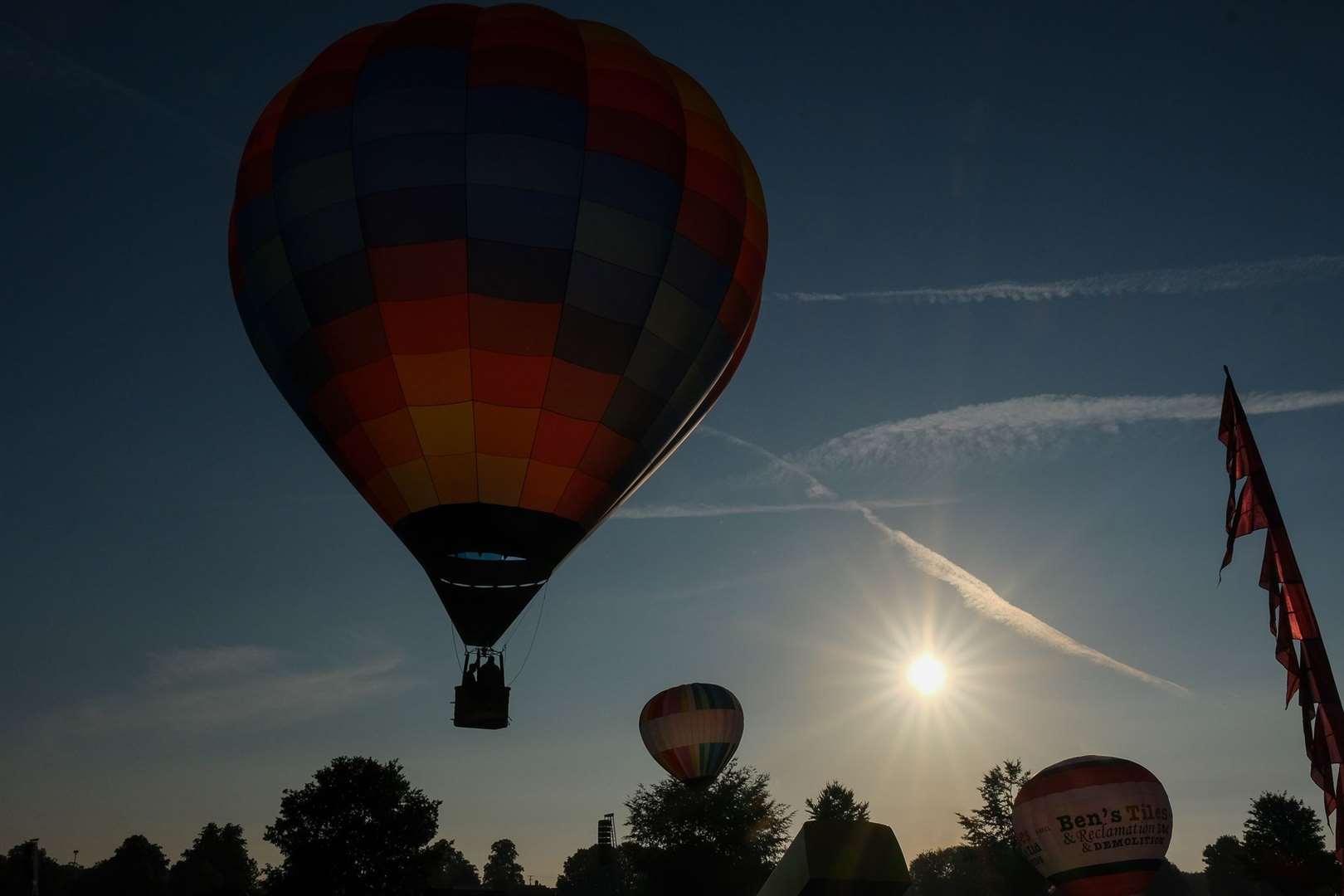 The early morning balloon ascent at the Berkshire Balloon Fiesta