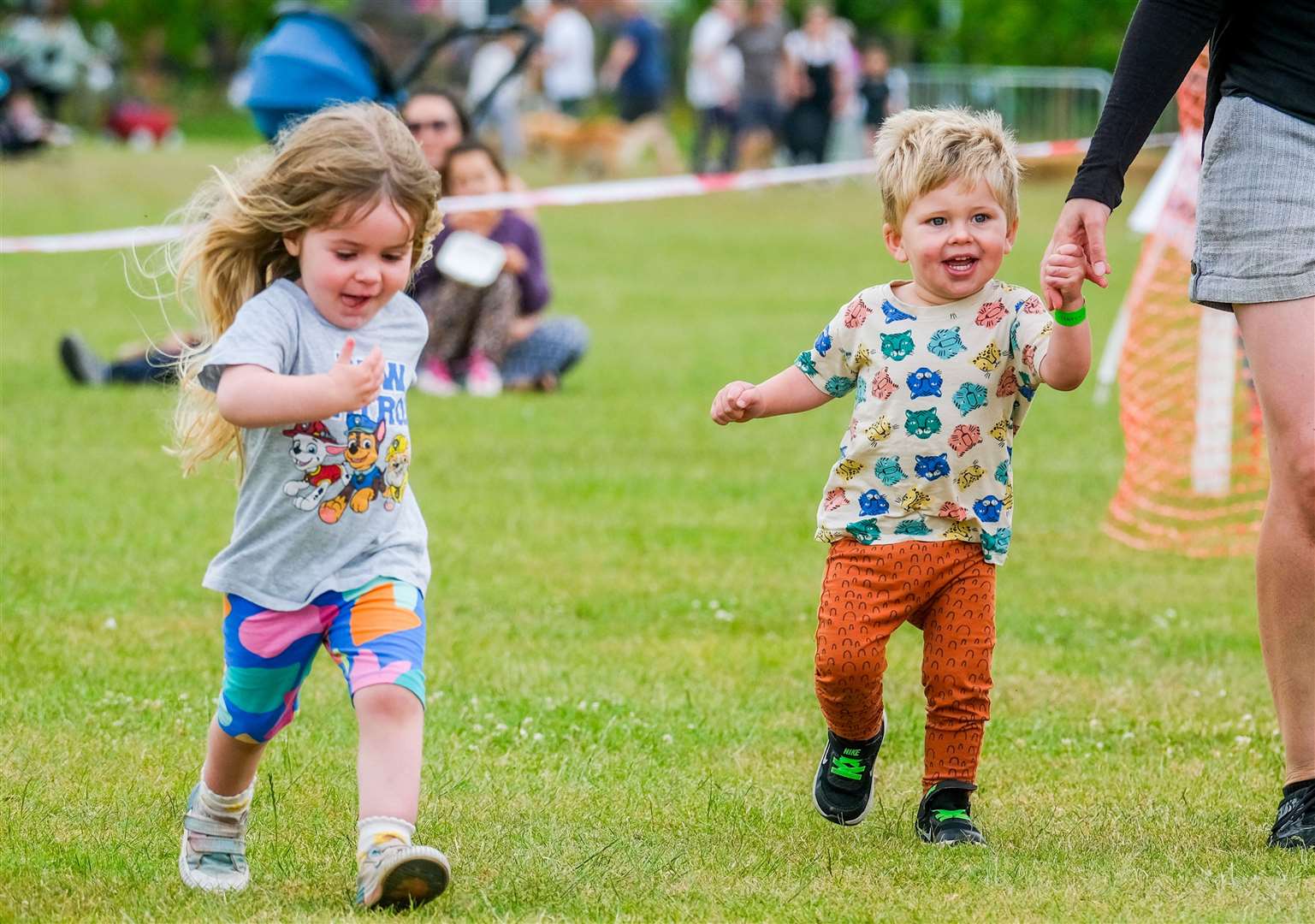 Children take part in the 100m fun run