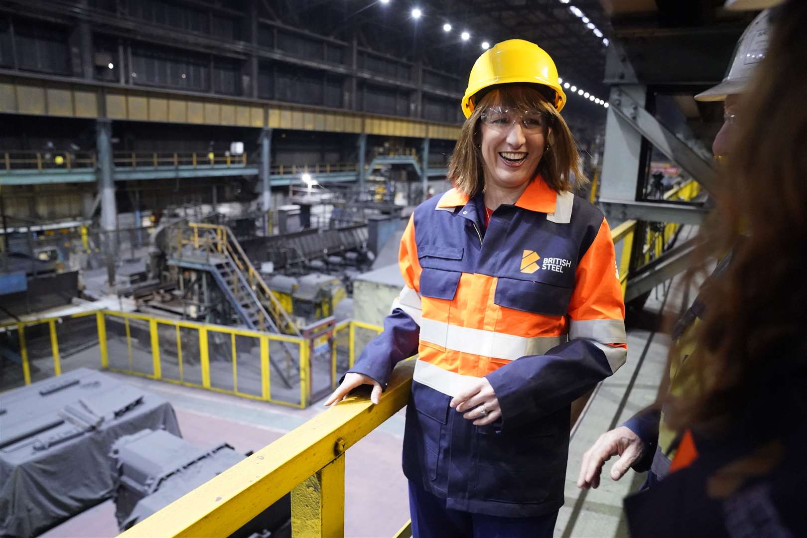Chancellor Rachel Reeves during her visit to the British Steel site in Scunthorpe (Danny Lawson/PA)