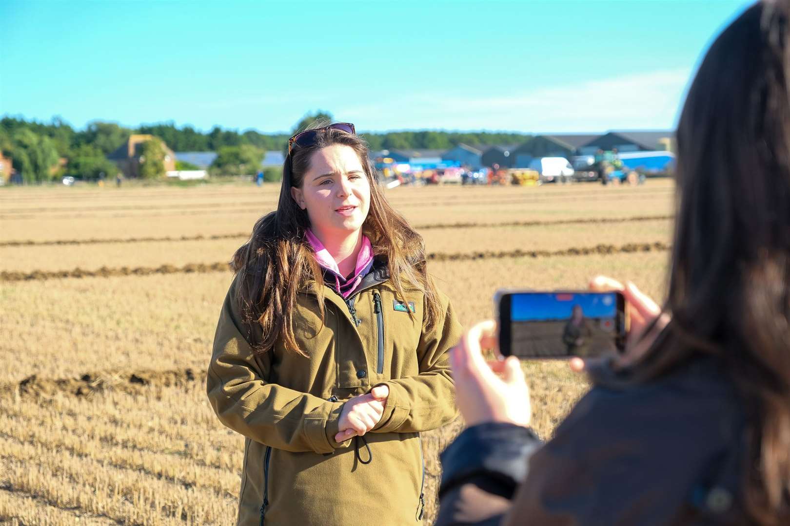 Berkshire Farm Girl recording for her YouTube channel