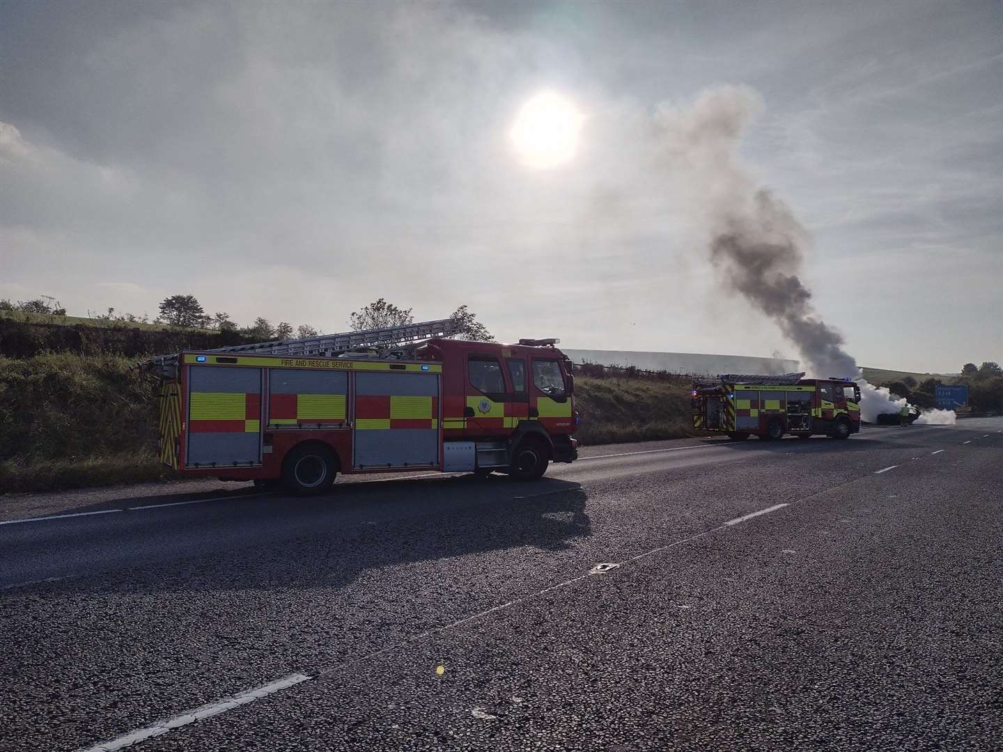 The scene on the M4 (Credit: Newbury Fire Station.) (52082253)