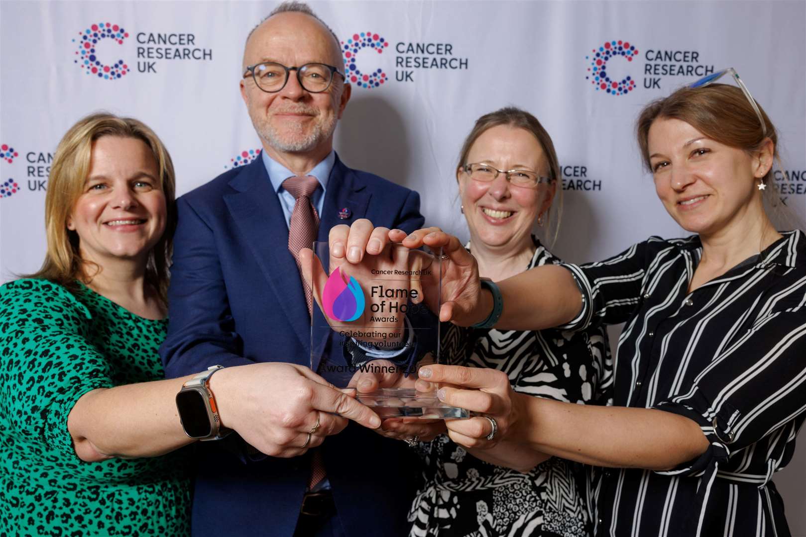 The Kingsclere Cancer Research Fundraiser group – (from left) Beccy Preston, Sean Cleghorn, Mandy Keable and Claire Ellis