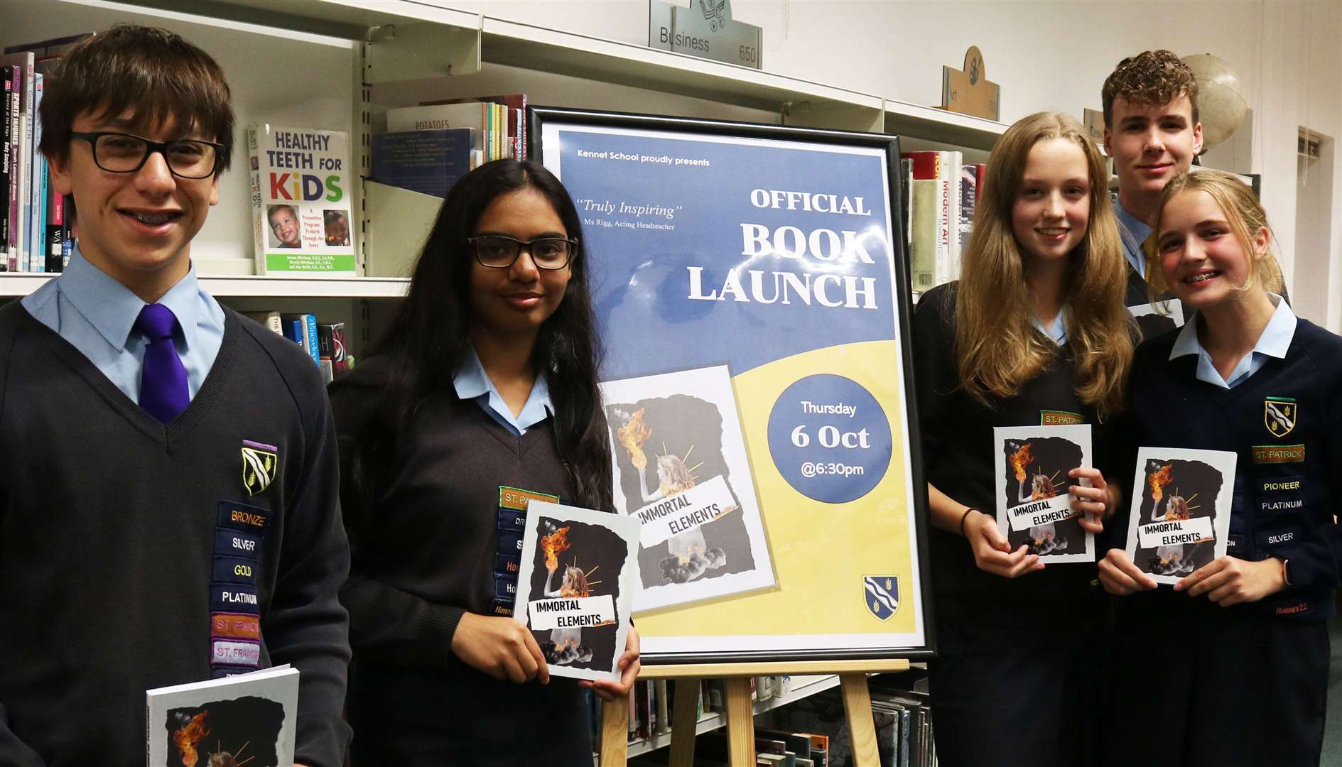 Pupils celebrating their published work