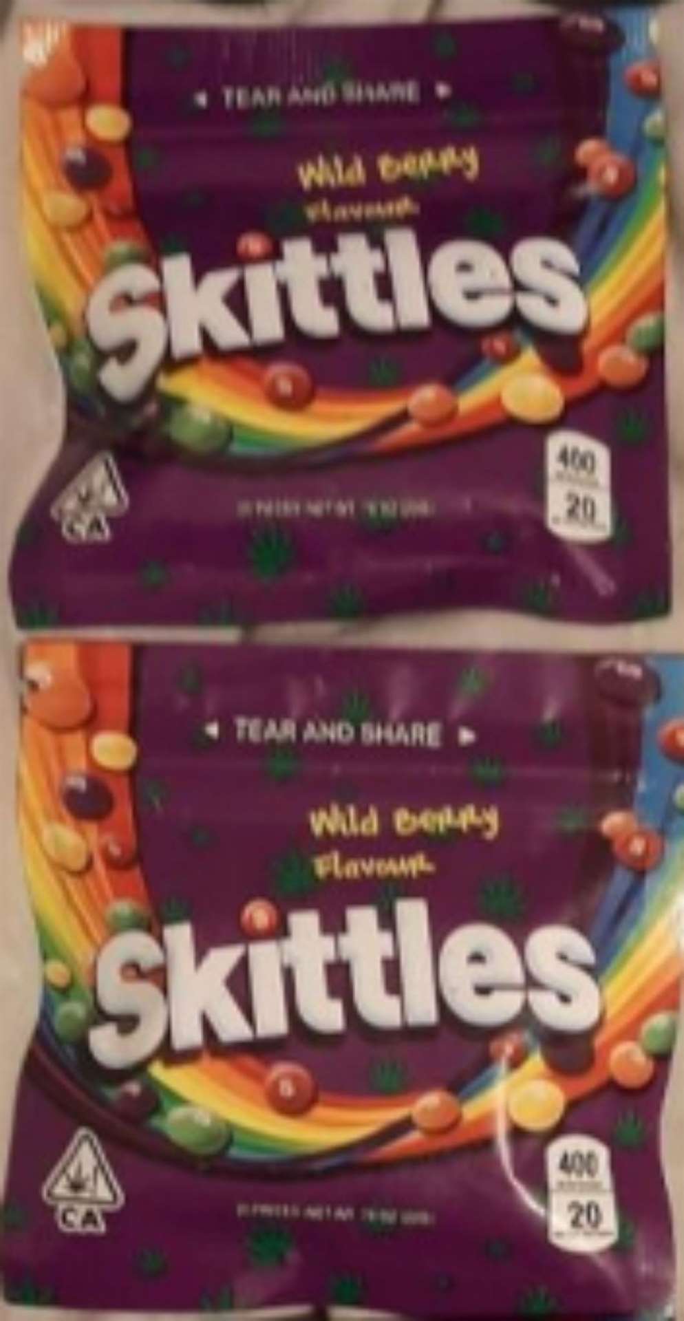 Drugs hidden in Skittles wrappers (credit: Thames Valley Police).