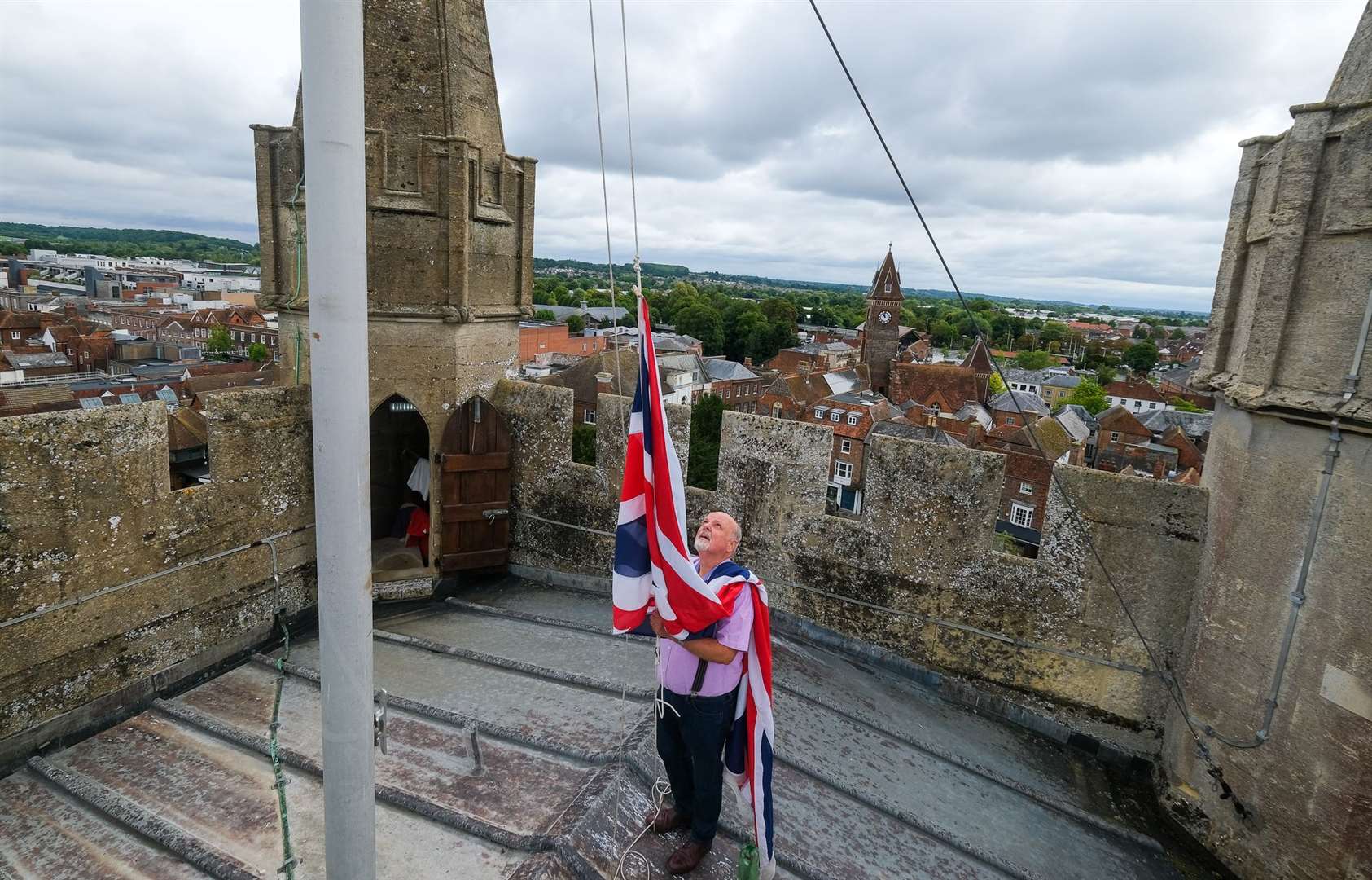 Zenon Bowrey raised the flag at 11am today and it will be lowered to half mast again at 1pm