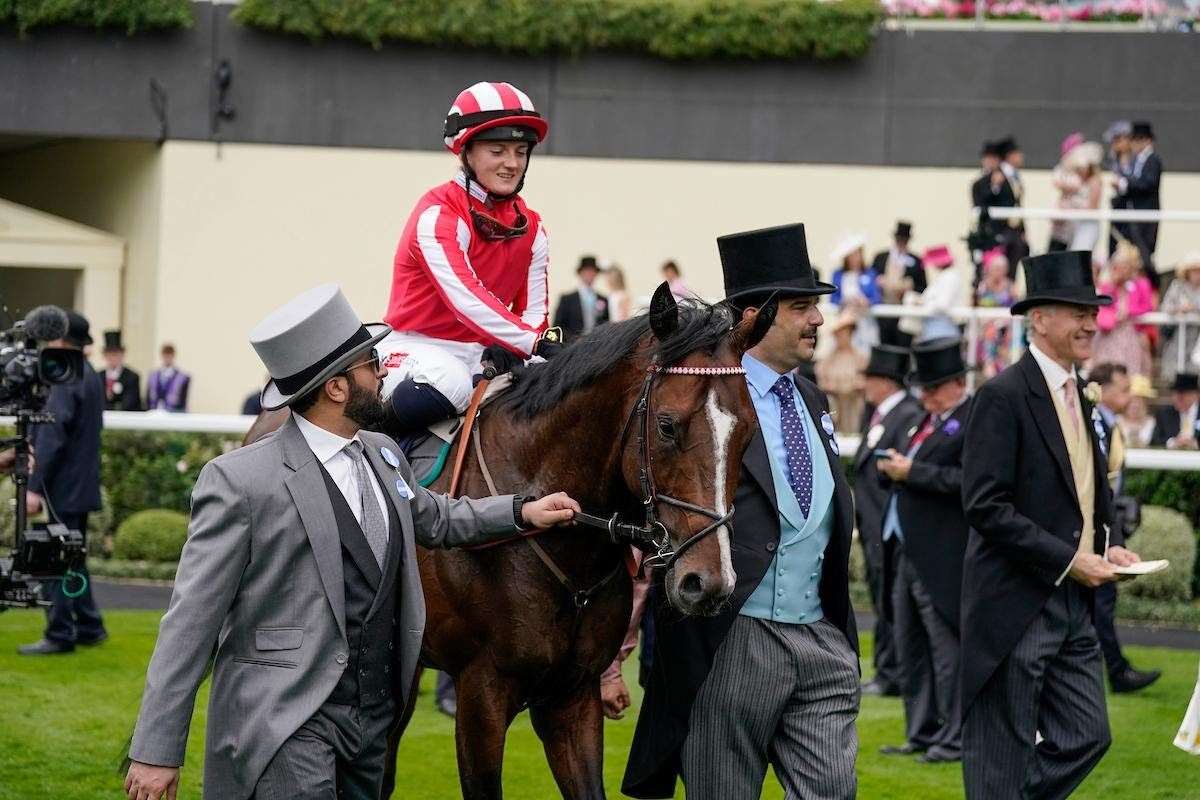 Hollie Doyle aboard Bradsell after their triumph in the King’s Stand Stakes. Picture by Megan Ridgwell
