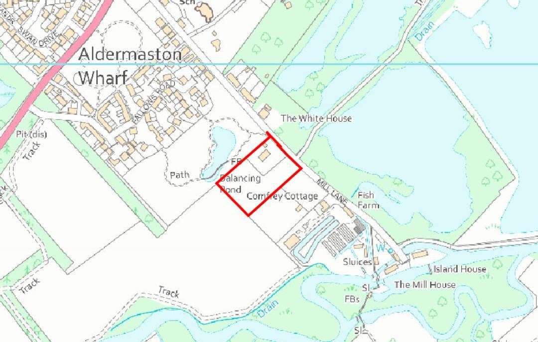 Site of proposed housing development located near Aldermaston Wharf