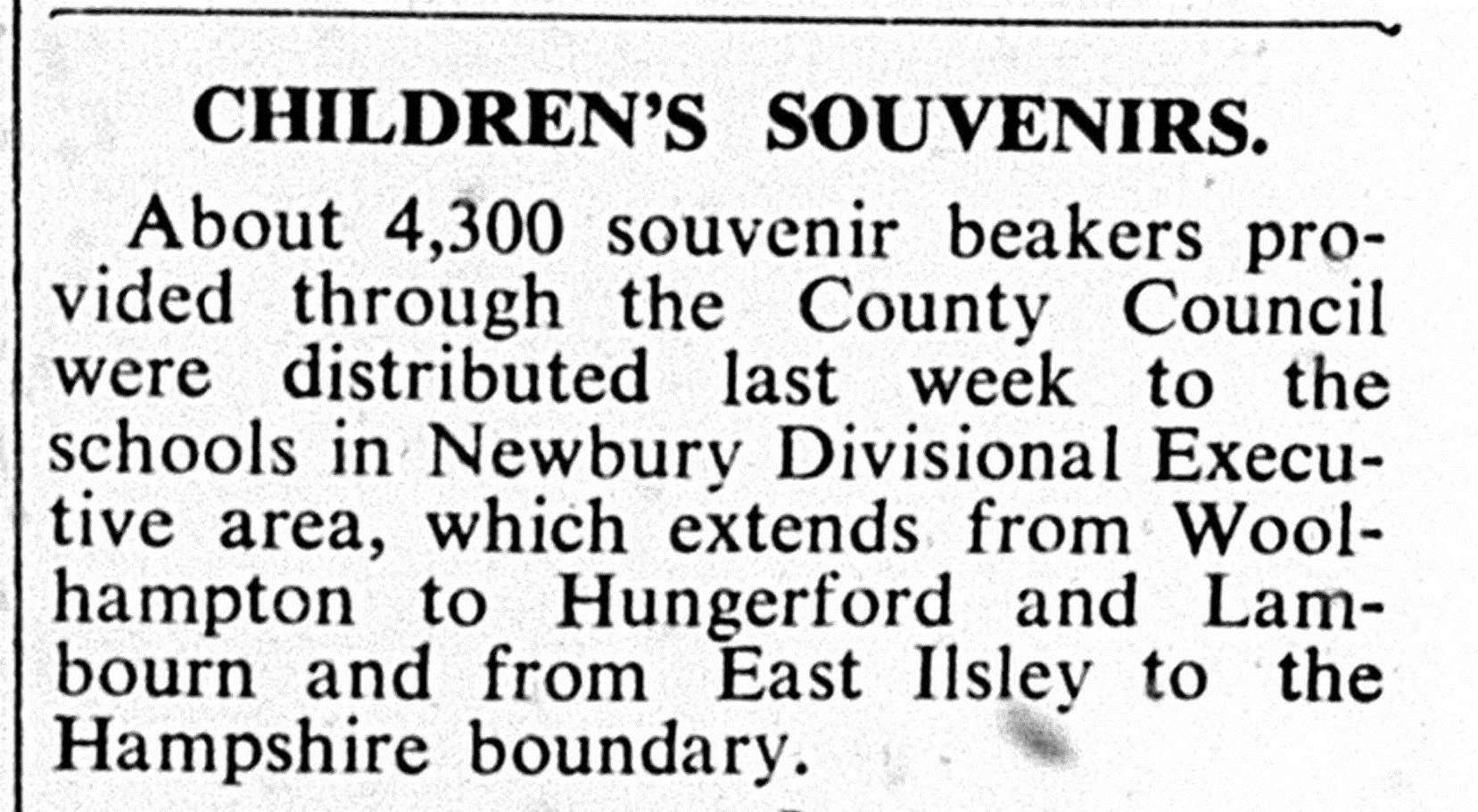 A Newbury Weekly News report at the time