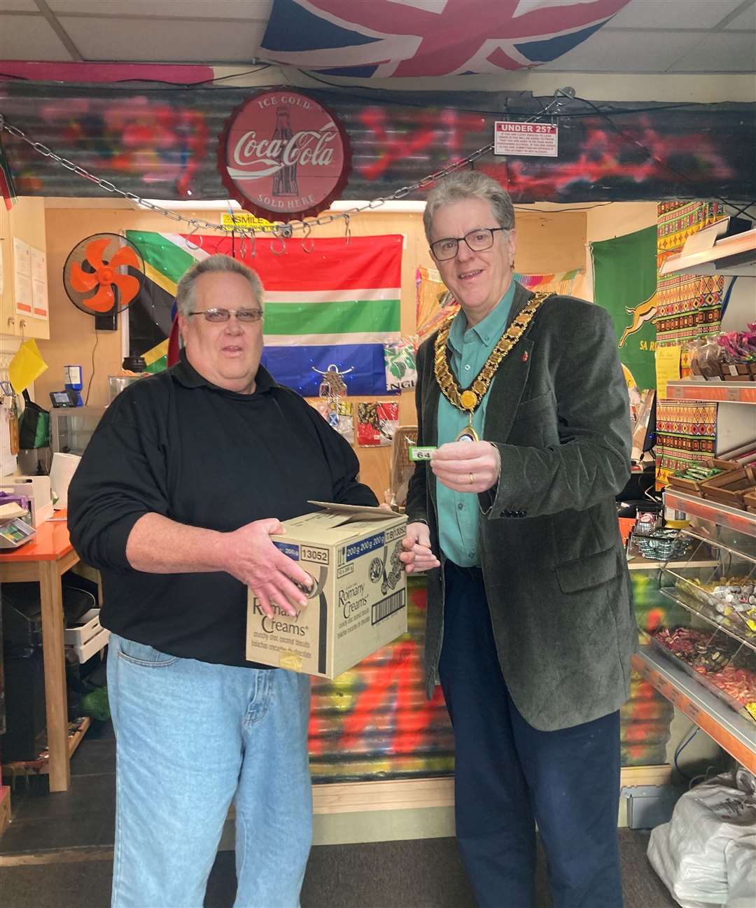 Mayor of Thatcham Mark Lillycrop with his raffle ticket