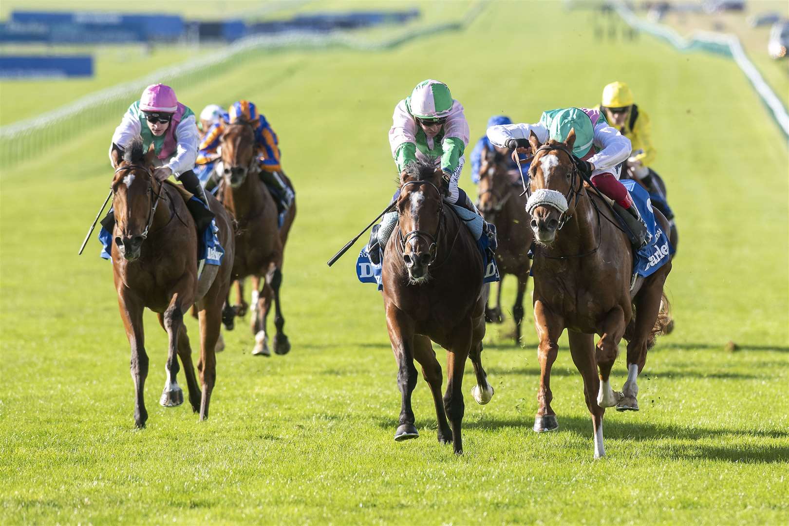 Chaldean and Dettori team up to win the Darley Dewhurst Stakes. Picture by Mark Westley