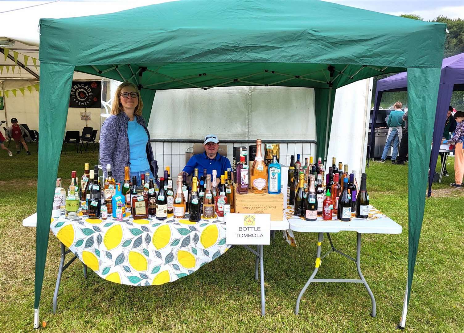 Bottle Tombola stall at the fair. Credit: Sarah Spink